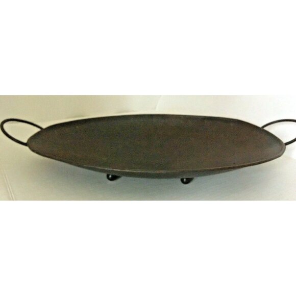 VTG Large Black Metal Display Tray Rustic Home Decor Country Style Hammer 17*11" - Picture 2 of 6